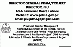 www.pdma.gov.pk Punjab Jobs 2015 Provincial Disaster Management Authority Jobs Form