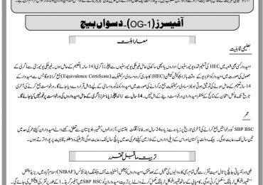 State Bank of Pakistan OG 1 Jobs 2019 10th Batch Application Form