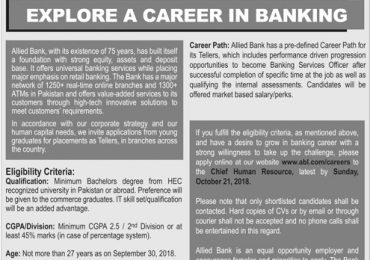 Allied Bank ABL Jobs 2018
