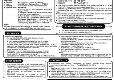 Pakistan Navy Religious Motivation Officer Jobs 2018 SSC Online Registration Last Date