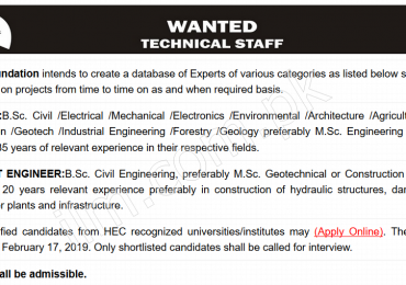 NESPAK Foundation Jobs 2019 Apply Online nespakfoundation.com.pk Advertisement