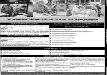PAF Commission in 132 Combat Support Course Online Registration 2025