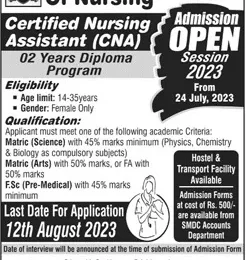 Sharif Medical College Of Nursing Lahore Admission 2025