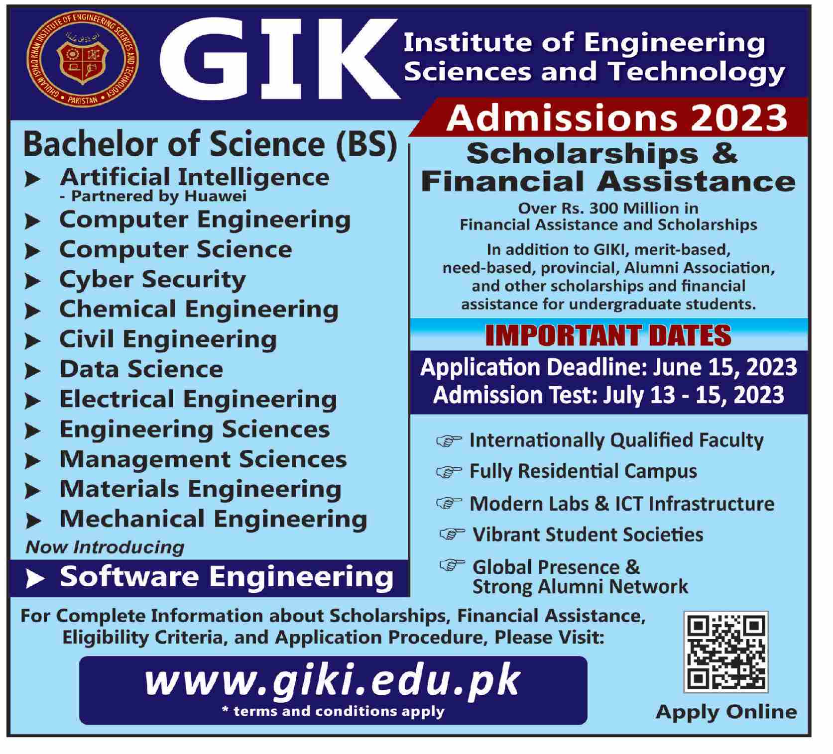 GIKI Undergraduate Admissions 2025