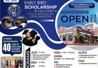 Pak Aims Institute of Management Sciences Admission 2026