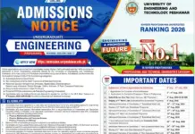 UET Peshawar Undergraduate Admission 2026