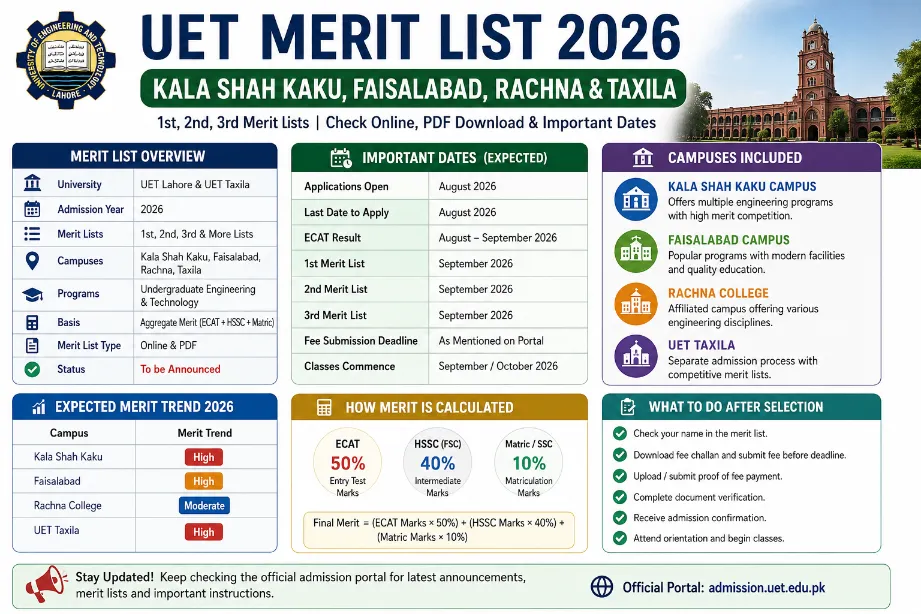 UET Merit List 2026