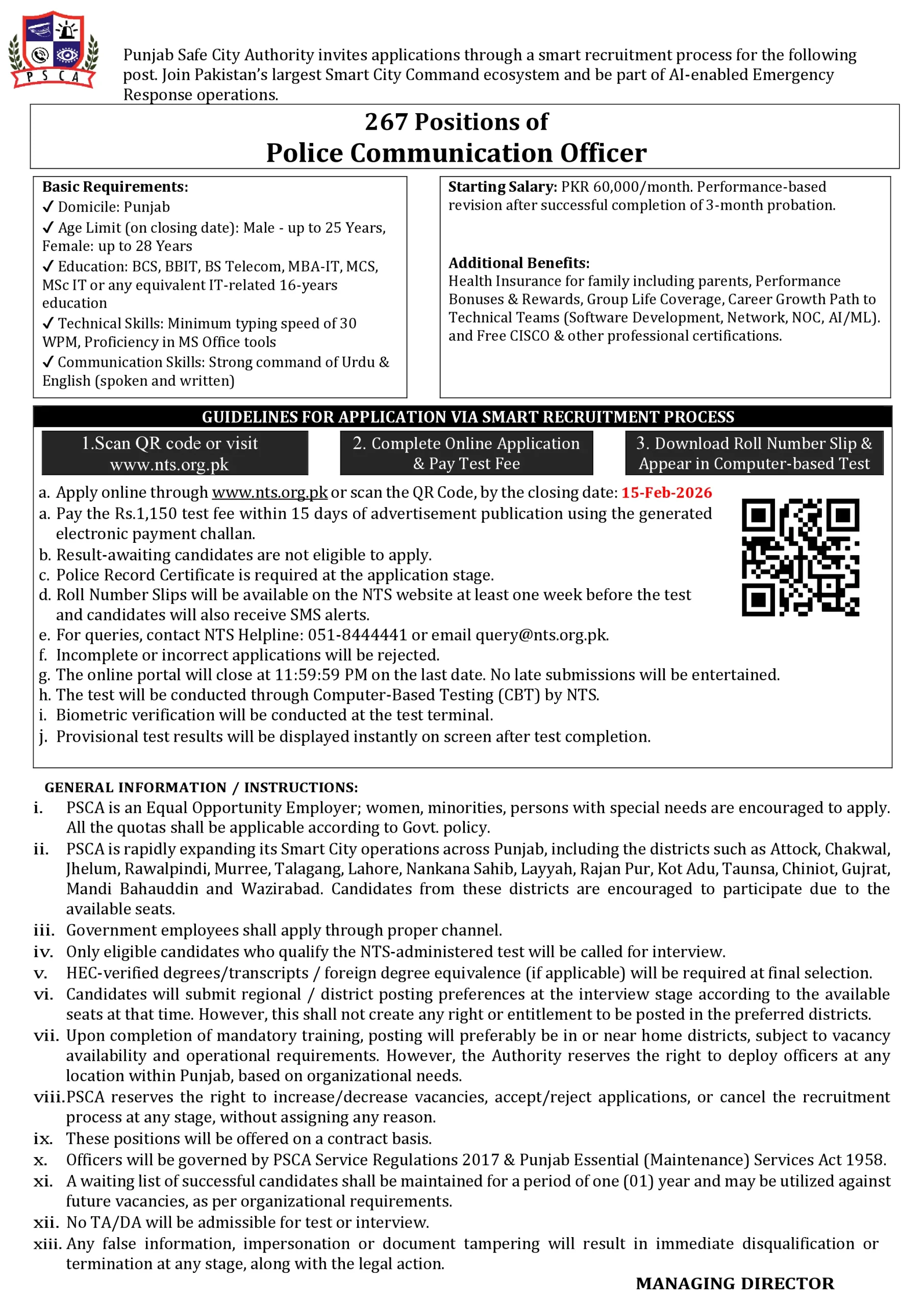 Punjab Safe Cities Authority PSCA Jobs