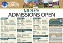 COMSATS University Merit List 2026