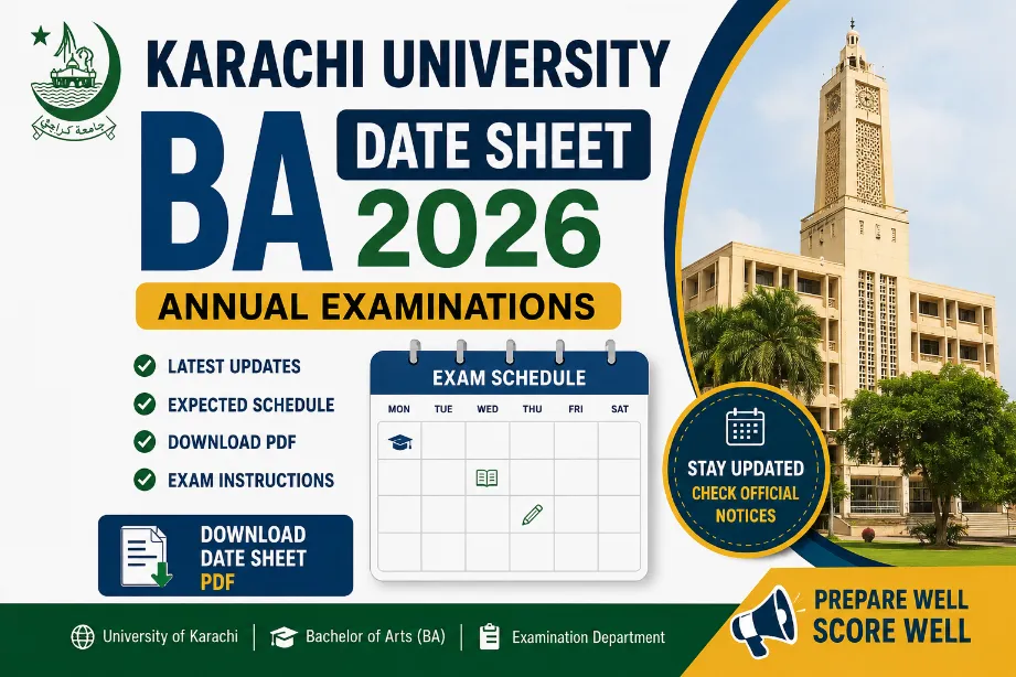 Karachi University BA Date Sheet 2026